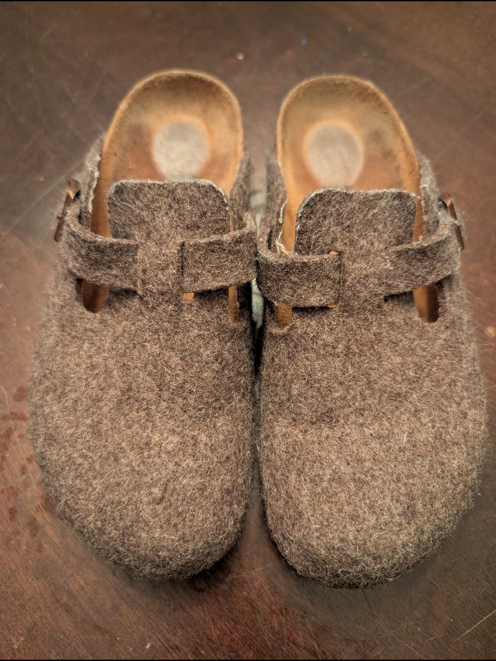 Birkenstock Brown Wool Clogs
